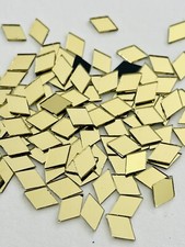 Rhombus Gold glass mirror tiles 9x13 mm , Diamond shape mirrors for art  crafts