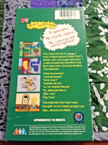 Beavis and Butt-Head "There Goes the Neighborhood" 1994 MTV 8 EPISODES VHS VIDEO - Imagen 2 de 4