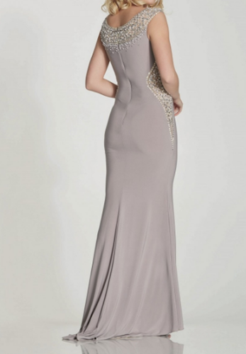 TIFFANY'S ILLUSION Bodycon IZZY Beaded Jewelled PROM Evening DRESS Stone 6/8 New - Picture 6 of 7