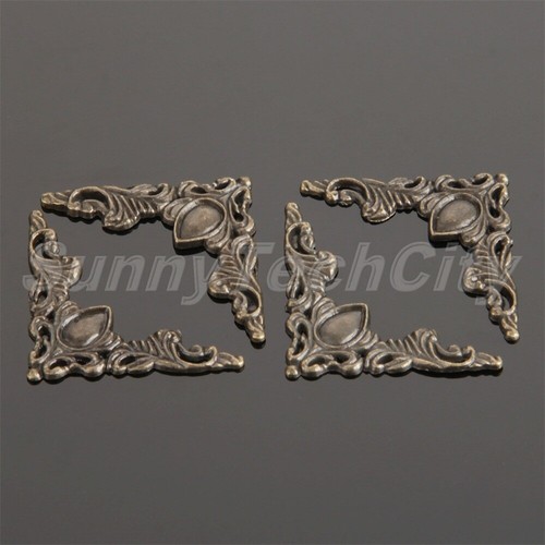 16x Retro Box Corner Brackets Flatback Wood Case Book Corner Guards Protectors - Picture 2 of 5