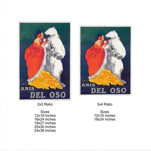 Vintage Food & Drink Poster - Anis Del Oso Polar Bear Poster - Picture 3 of 10