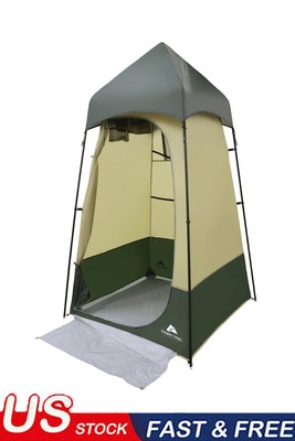 Shower Tent Durable Steel Frame Hanging Hook Integrated Mesh Pocket 1 Room Green