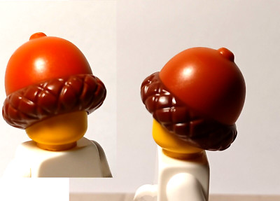 New LEGO Nut Hat ACORN Noodle Cover Noggin Lid Forest Kid Hiking Fur Ring Brown