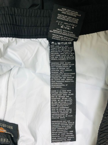 Harley Davidson Rain Pants Men’s XXL Black Waterproof Adjustable Ankle - Foto 7 di 12