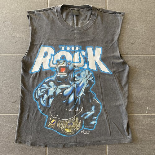 1998 WWF The Rock Sleeveless Tee L – Know Your Role Shirt – Vintage Wrestling
