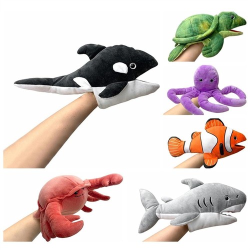 Movable Mouth Plush Shark Puppet Hand Doll Sea Animal Puppets Role-Playing - Picture 8 of 18