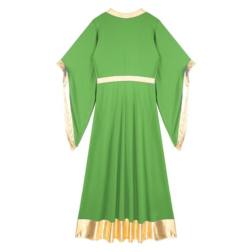 Damen Kleid Einteiler Liturgisch Patchwork Lob ausgestellte Ärmel Kostüm Maxi - Bild 69 von 99