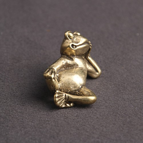 HOT Tabletop Figurine Brass Frog Animal Statue Sculpture Home Decor Gifts - Picture 4 of 5