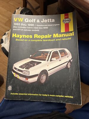 アクセサリー GOLF/JETTA/CABRIOLET 90-93 REPAIR MANUAL Volkswagen Golf & Jetta 1993-98 Cabrio 1995 thru 2002 Haynes