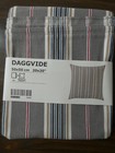 Ikea Daggvide Square Pillow Case Striped Cotton 20" x 20" New Grey Red Throw