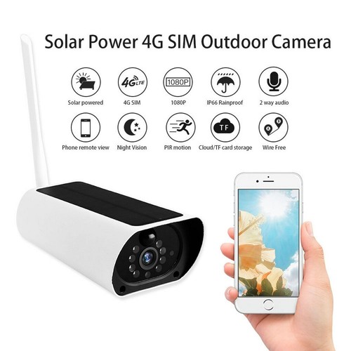 1080P Wireless Solar Power 4G SIM Outdoor Home Security WiFi IP Cam Nachtsicht - Bild 3 von 12