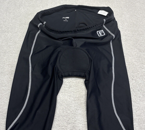 Fluid 3/4 Leg Pants Black Thermal Tights Padded Cycling Women's Size 10 - Picture 6 of 13