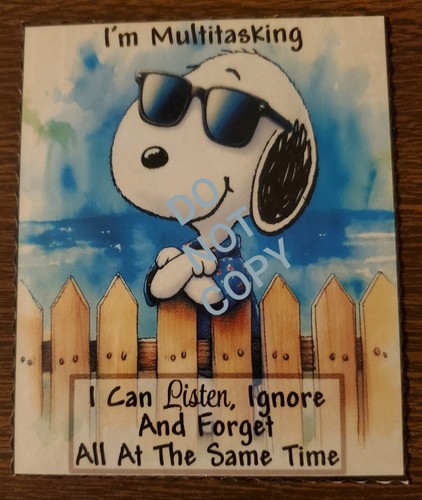 Inspired Snoopy Refrigerator Magnets Attitude, Not Today, Multitasking - Picture 4 of 6
