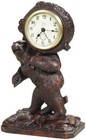Oxblood Red Bear Mantel Clock for Rustic Homes