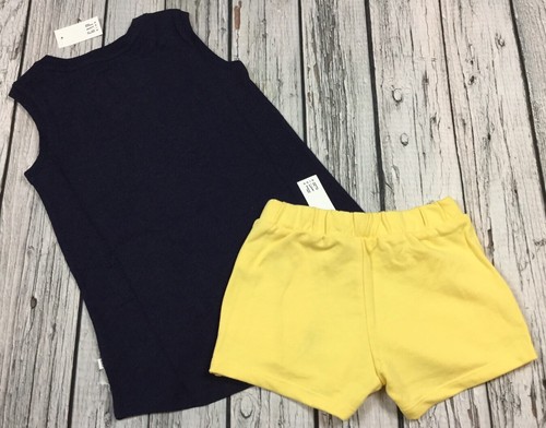 Gap Girls Small (6-7) Girl Power Rainbow Shirt & Bright Yellow Shorts Outfit. Nw - Picture 7 of 7