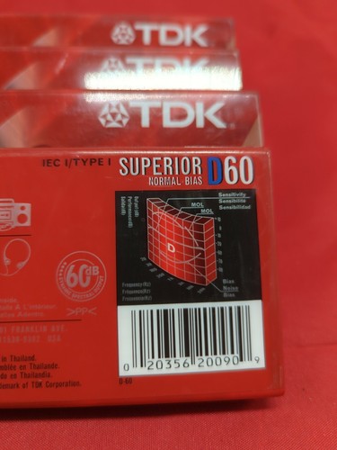 TDK Superior D60 Normal Bias 5er-Pack versiegelt IEC 1 TYP 1 Kassetten - Bild 3 von 3