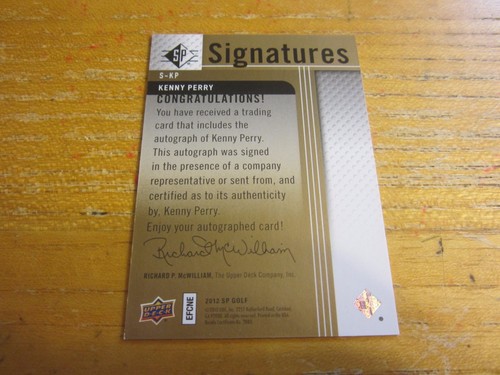 Kenny Perry Autographed Signed 2012 SP Signatures #SKP Trading Card PGA Golf - Picture 2 of 2