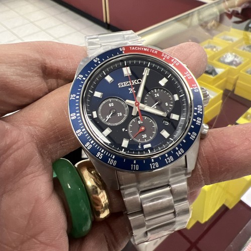 Reloj Seiko Prospex Speedtimer para hombre cronógrafo esfera azul🎁SSC913P1 NUEVO - Imagen 5 de 12