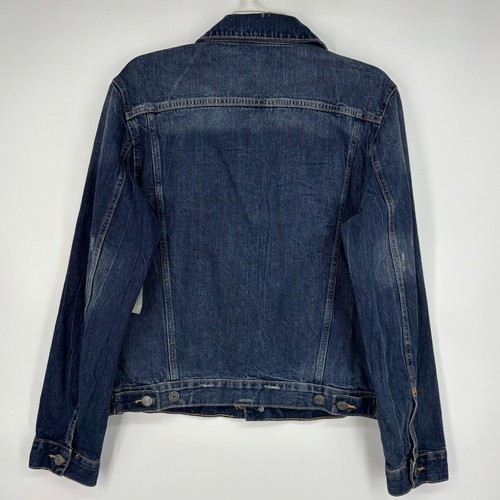 Gap Factory Herren Größe Small Jeansjacke gewaschen mittelblau 100 % Baumwolle Taschen - Bild 6 von 10