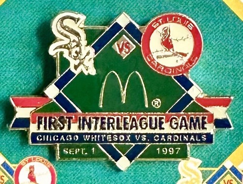 1997 St. Louis Cardinals 1st Interleague Games Souvenir Pin Sept. 1 v. White Sox - Picture 2 of 5