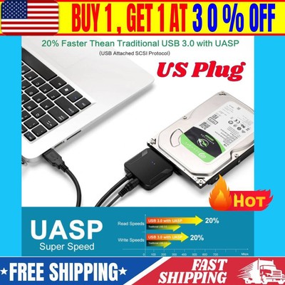 USB 3.0 to SATA III Adapter for 2.5'' 3.5'' SSD HDD Hard Drive - 12V/2A Power US