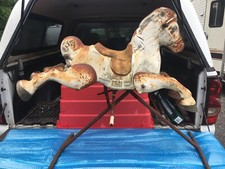 VINTAGE ALL METAL SPRING ROCKING HORSE