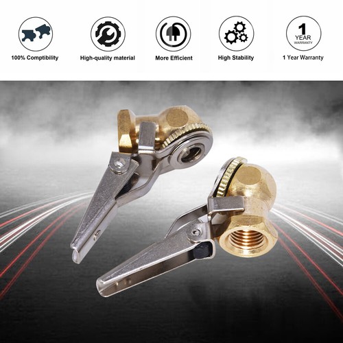 2pcs Brass Lock On Tire Inflator Locking Air Chuck Hose Attachment 1/4"Npt - Bild 5 von 7