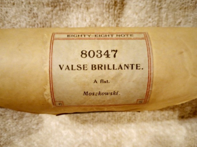 Vintage 88 Note Player Piano Roll #80347 Valse Brillante in A Flat by Moszkowski Vintage 88 Note Player Piano Roll #80347 Valse Brillante in A Flat by Moszkowski