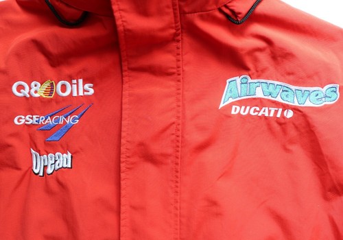 AIRWAVES DUCATI VINTAGE RACING JACKET DREAD ORANGE MEN'S L EMBROIDERED HOOD TOP - Bild 4 von 20
