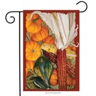 BRIARWOOD LANE Sleeved Garden Flag 12.5x18 INDIAN CORN Pumpkins Gourds Fall NEW