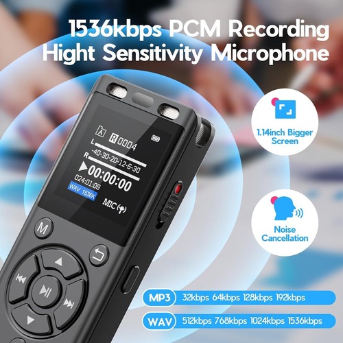 Compact HD Voice Recorder with 1-Click Recording & Noise Reduction Features - Picture 6 of 9