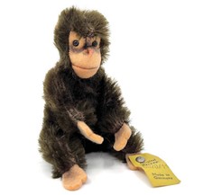 Steiff Jocko Chimp 1960s Flexible 11cm 4in Mohair Plush ID Button Tag Vintage