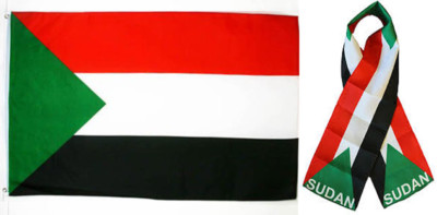 Sudan Sudanese Country Lightweight Flag Printed Knitted Style Scarf 8/"x60/"