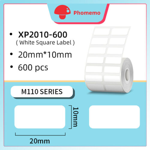 5/10 Rollen Thermo Aufkleber Etikett selbstklebend Papier 40×30mm für M110 M200 - Bild 10 von 16