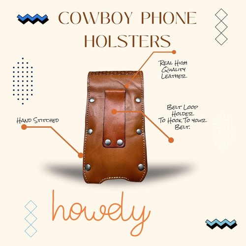 7" HORSE POUCH BELT LOOP CELL PHONE HOLSTER CASE WESTERN UNIVERSAL #EH12691 - Picture 19 of 67