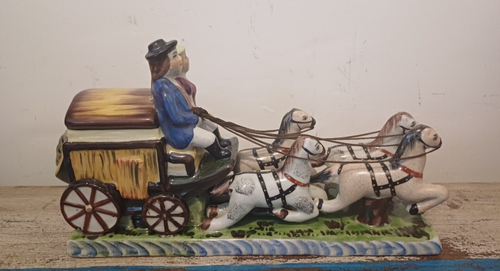 Staffordshire type design ceramic pony and trap - Picture 2 of 9
