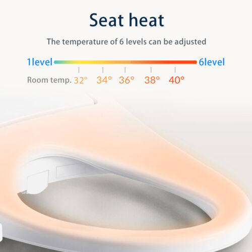 Smart Electric Bidet Toilet Heated Seat Elongated Auto Deodorization Flush Dry - Picture 5 of 12