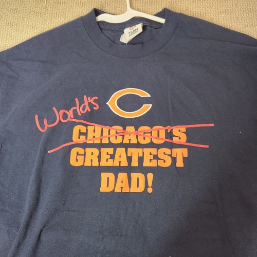 VTG New Old Stock SPORTSWEAR NFL CHICAGO BEARS SHIRT SIZE XL Greatest Dad - Picture 2 of 6