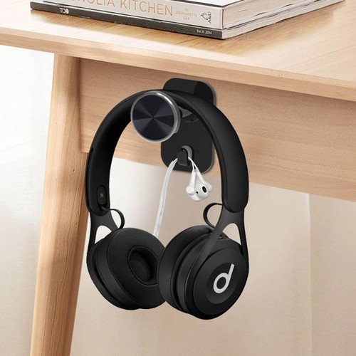 Headphone Stand Desktop PC Gamin Headset Stand Holder Adhesive Bracket Hanger - Picture 9 of 11