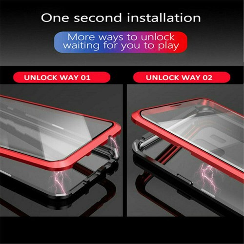 Double Sided Glass Magnetic Metal Case For Samsung Galaxy S24 Ultra S23 S22 A55 - Picture 7 of 26