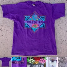 Vintage Sedona T Shirt Southwestern Graphics Gtqphic Tee Single Stitch Size XL