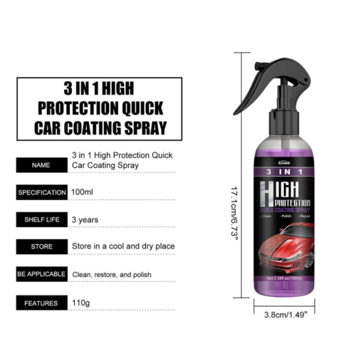 100ml Hochschutz Schnell Auto Keramik Beschichtung Spray 3 in 1 - Schneller Versand HEISS - Bild 8 von 8