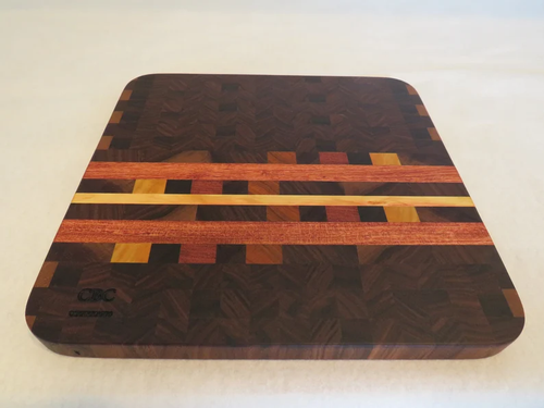 Walnut/African Rosewood/Yellowheart/Canarywood End Grain Hardwood Butcher Block - 第 6/10 張圖片