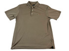 Greg Norman Men's Play Dry Short Sleeve Performance Golf Polo - Brown, Large