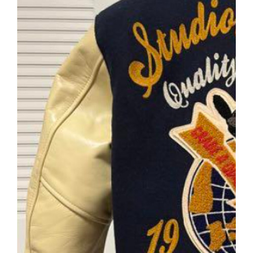 STUDIO D'ARTISAN Kiryu varsity jacket Size:42 Navy x Beige