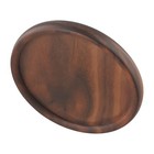 Square and Round Black Walnut Wood Coaster Set Perfect for the Modern Home