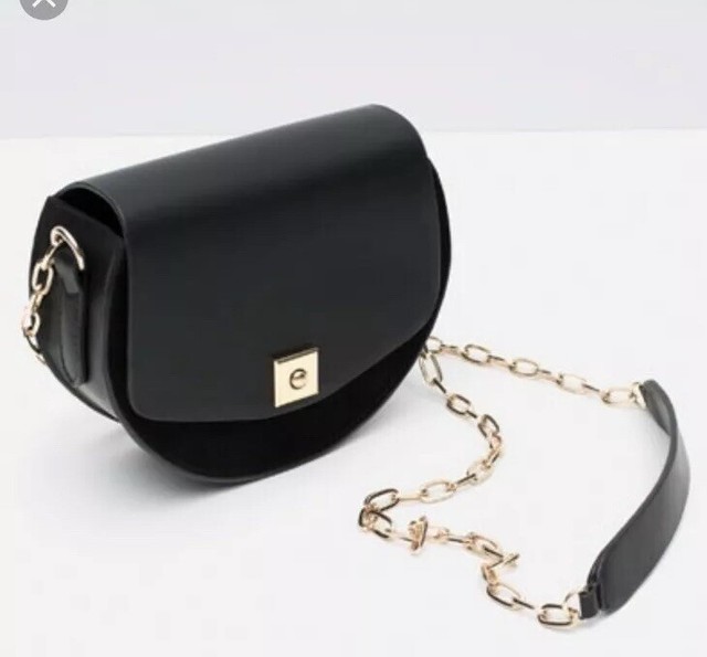 zara black studded crossbody bag