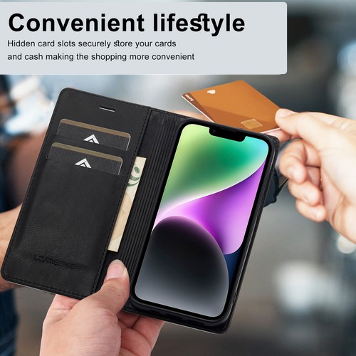 Shockproof Leather Filp Phone Case Cover With RFID For iPhone 16 Pro Max 15 Plus - Picture 5 of 16