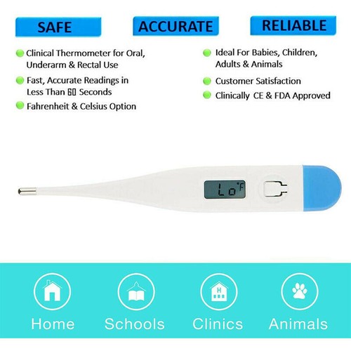 Digital Baby Thermometer for Adults Kids Oral/Rectal/Underarm Body USA Ship - Picture 2 of 5