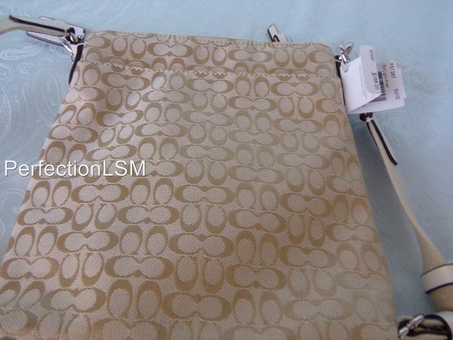Jacquard 6 cm nuovo con etichette COACH SIS 51387 con finiture in pelle di serpente/corpo a X lt. cachi - Foto 6 di 10
